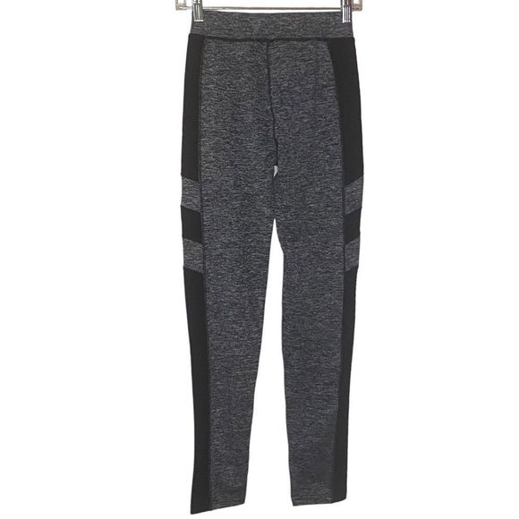 POP Fit Leggings NWT Black Gray Marled Color Block Size Small - Picture 2 of 4